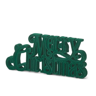 Green Velvet Resin Merry Christmas Cutout K&K