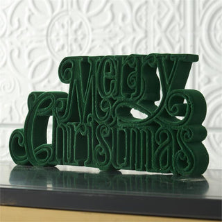Green Velvet Resin Merry Christmas Cutout K&K