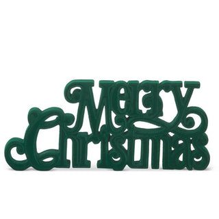Green Velvet Resin Merry Christmas Cutout K&K