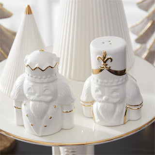 White Dolomite Nutcracker Salt & Pepper K&K