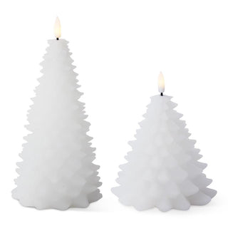White Wax Christmas Tree LED Candles w/Timer K&K