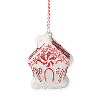 Red & White Peppermint Candy House Ornament K&K