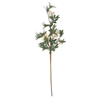 Glittered Leaf Stem w/White Berries K&K