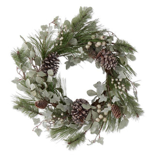 Pine & Glittered Leaves w/Pinecones Wr K&K