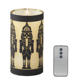 Black Nutcracker Cylinder Candle Slip Cover (Candle Sold Separately) K&K