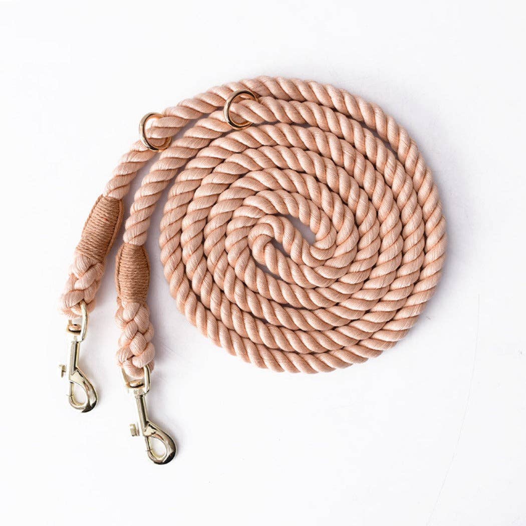 Loofie - 7.5ft Handsfree Colorful Rope Dog Leash Cheerhunting Pink