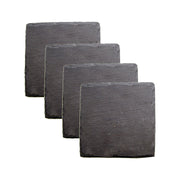Black Slate Square Coasters - Set of 4 - Box or Twine w/Tag Twine