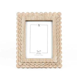 Wood photo frame SCALLOP for 5x7 photos, natural wood finish
