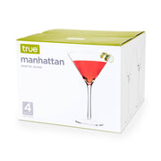 Manhattan Stemmed Glass Martini Cocktail Glasses - Set of 4 TRUE