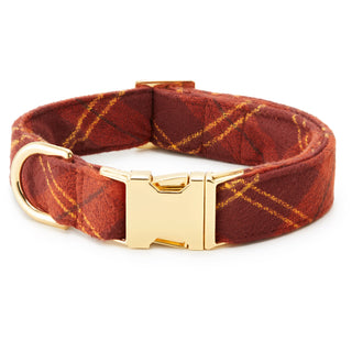 Cider Plaid Flannel Fall Dog Collar The Foggy Dog