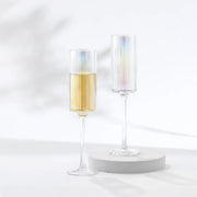 Christian Siriano Chroma Iridescent Champagne Flute Glass -  JoyJolt   