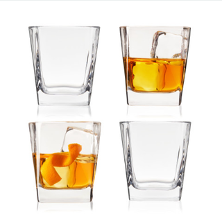 Square Crystal Lowball Cocktail Tumblers - Set of 4 TRUE