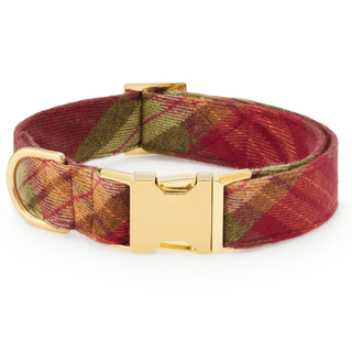 Orchard Plaid Flannel Dog Collar The Foggy Dog