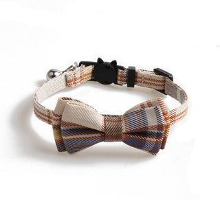 Mokka - British Plaid Bowtie Cat Collar Cheerhunting Yellow