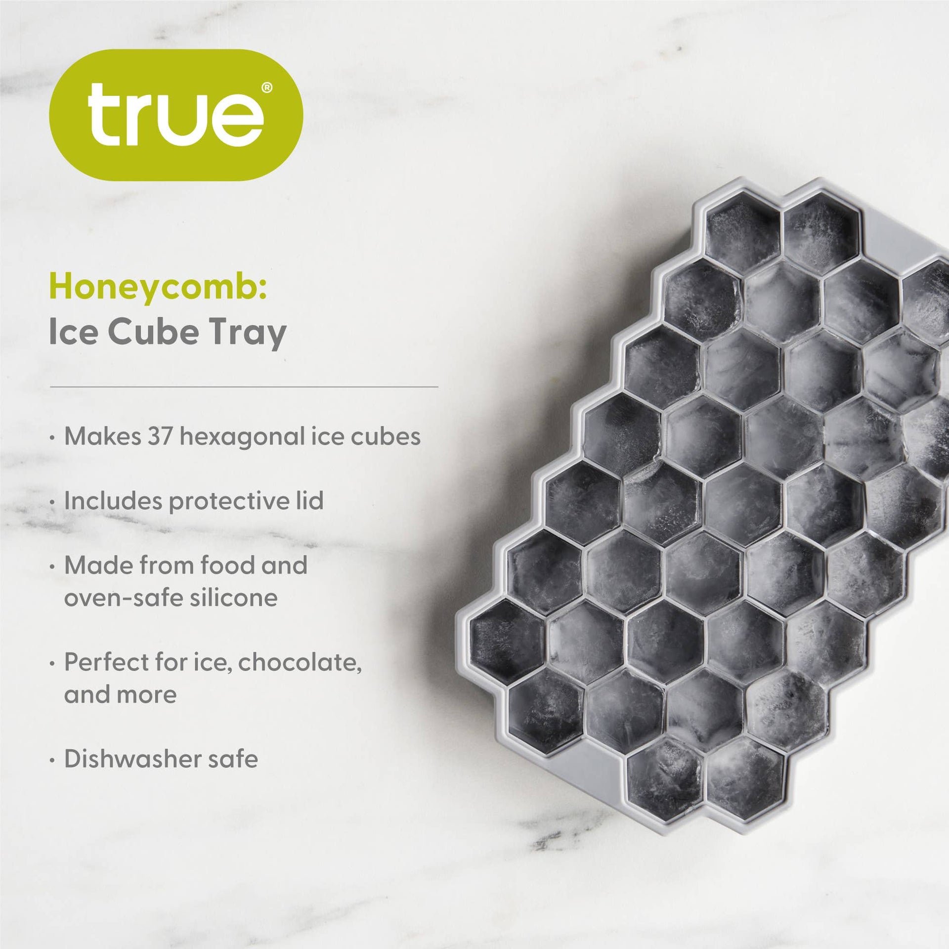 Honeycomb Silicone Ice Tray w/ Plastic Lid TRUE