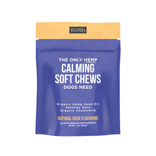 The Only Hemp Calming Soft Chews Dogs Need Natural Rapport 12 count pouch