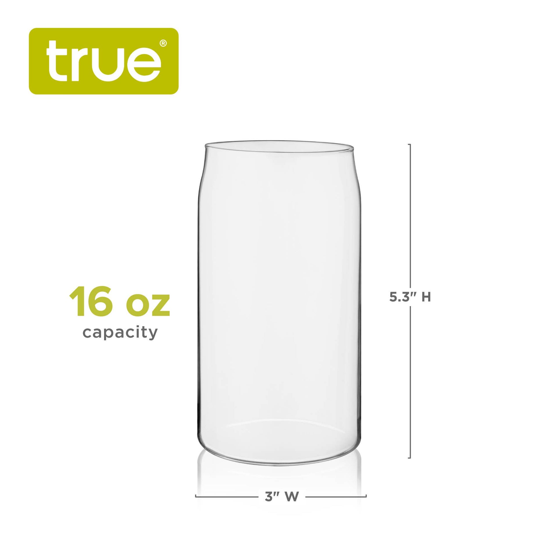 Glass Beer Can Shaped Pint Glasses - Set of 4 TRUE