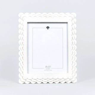 White wooden scalloped photo frame for 8x10 photos