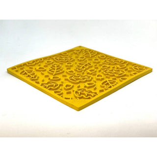 Autumn Design eMat Enrichment Lick Mat, yellow silicone dog enrichment mat.