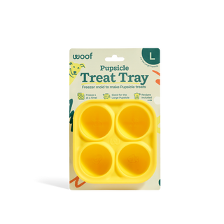Pupsicle Treat Tray, yellow silicone four-cavity mold for large pupsicle treats