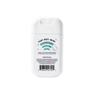 Pet odor freshener 1oz bottle, white plastic with teal graphic label