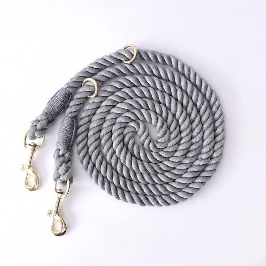 Loofie - 7.5ft Handsfree Colorful Rope Dog Leash Cheerhunting Grey