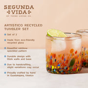 Segunda Vida Artistico Recycled Glass Tumblers - Set of 2 Twine