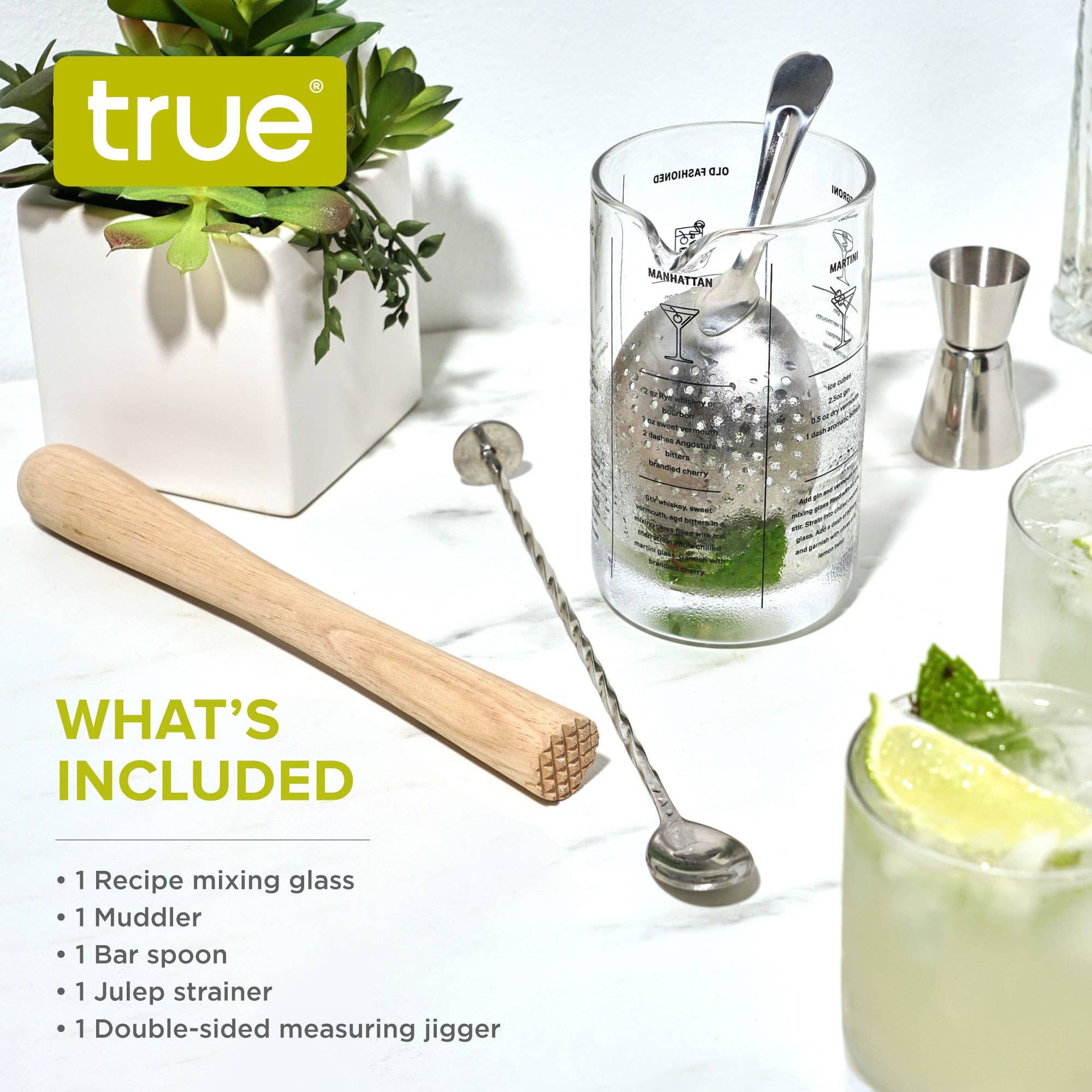 Mixologist Cocktail Mixing Bartender Kit - Set of 5 TRUE