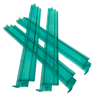 Mahjong rack and pusher set of 4 in teal translucent plastic