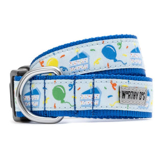 Birthday Collar The Worthy Dog Medium Blue