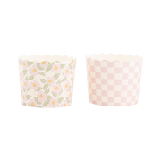 PInk Floral Checkerboard 5 oz Food Cups (50 pcs)  My Mind’s Eye   