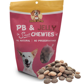 Peanut Butter & Jelly Small Chewy Dog Treats 8oz Poochie Butter