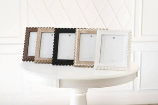 Picture frames set of 5 wood scallop-edge frames for 8x10 photos in assorted finishes