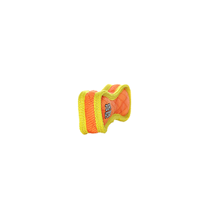 DuraForce Jr Bone Tiger dog toy, orange, durable, squeaky
