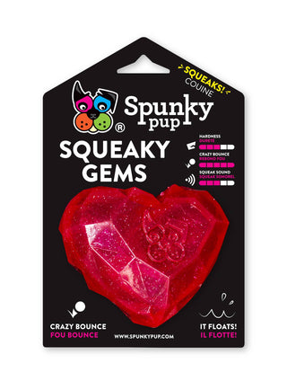 Squeaky Gems! - Diamond and Heart Squeakers Spunky Pup Heart