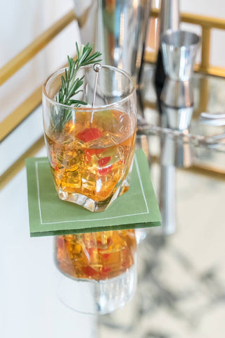 Olive Cocktail Napkin Roll Toasting With Tara