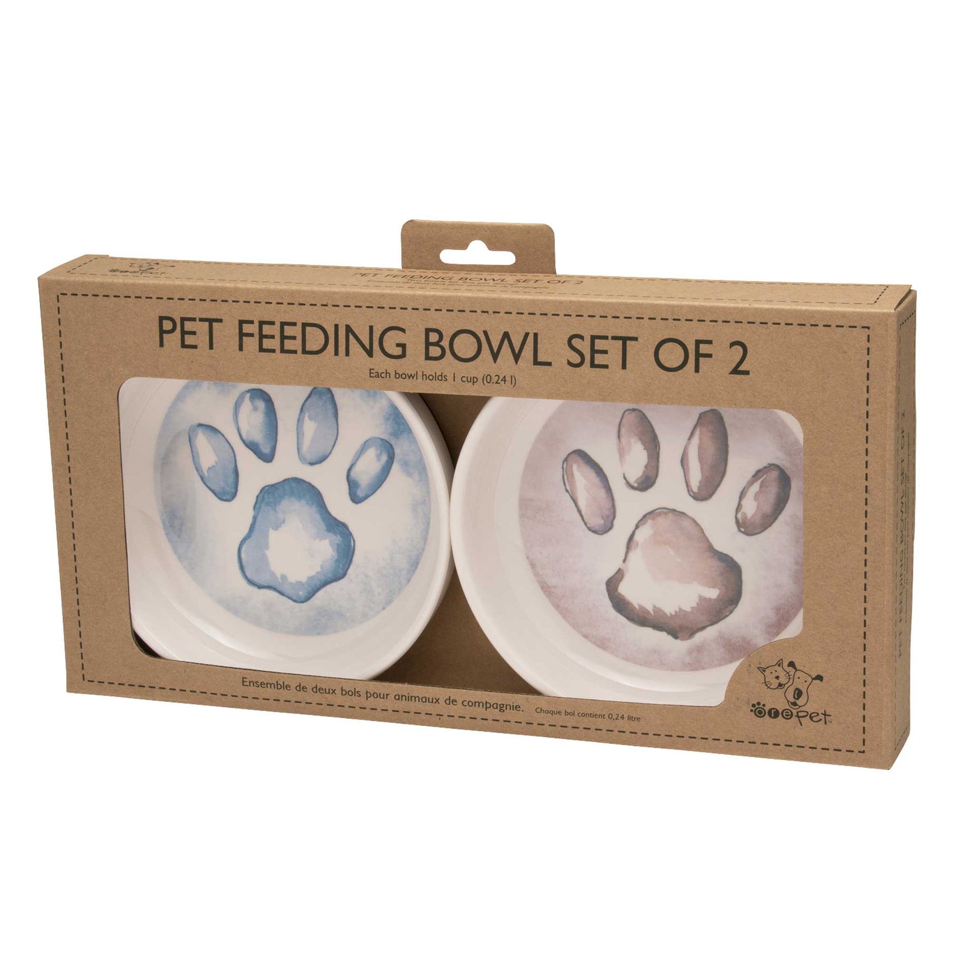Pet Bowl | Gift Set Watercolor Paws Speckle and Spot by Ore’ Originals