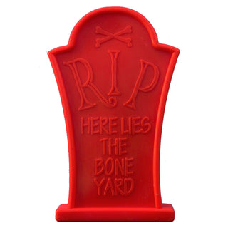 Headstone dog chew toy in red nylon for Halloween edition