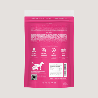 Dapper The Only Dehydrated Sweet Potato Bites for dogs in pink packaging