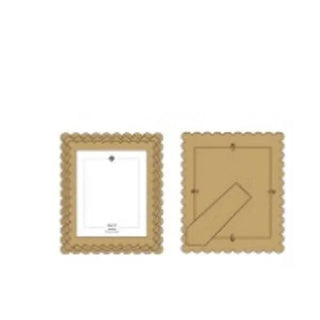 Wood scalloped photo frames, natural finish for 8x10 pictures, set of 2