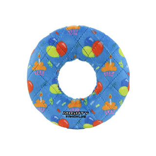 Mighty Ring-Medium Celebration, Squeaky Dog Toy, No Stuffing Dapper Tuffy Dog Toys - VIP Products