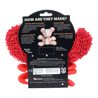 Mighty Microfiber Ball Med Crab Red squeaky dog toy
