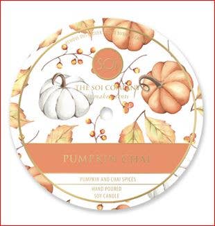 Pumpkin Chai Candle Gold ROUND Bowl 14oz The SOi Company