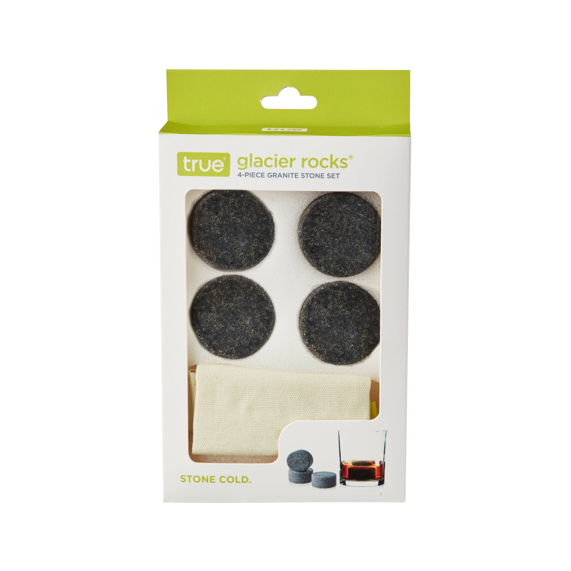 Glacier Rocks® Granite Whiskey Chilling Stones - Set of 4 TRUE
