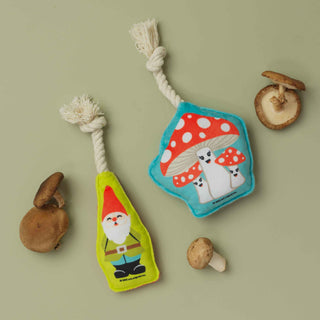 Mini Dog Toy Set | Gnome & Mushrooms Speckle and Spot by Ore’ Originals