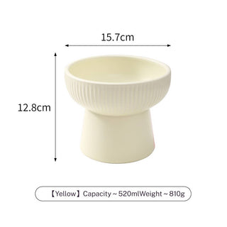 Striped Elevated Ceramic Pet Bowl for Cats & Dogs_CWMM5948 Toby Supply