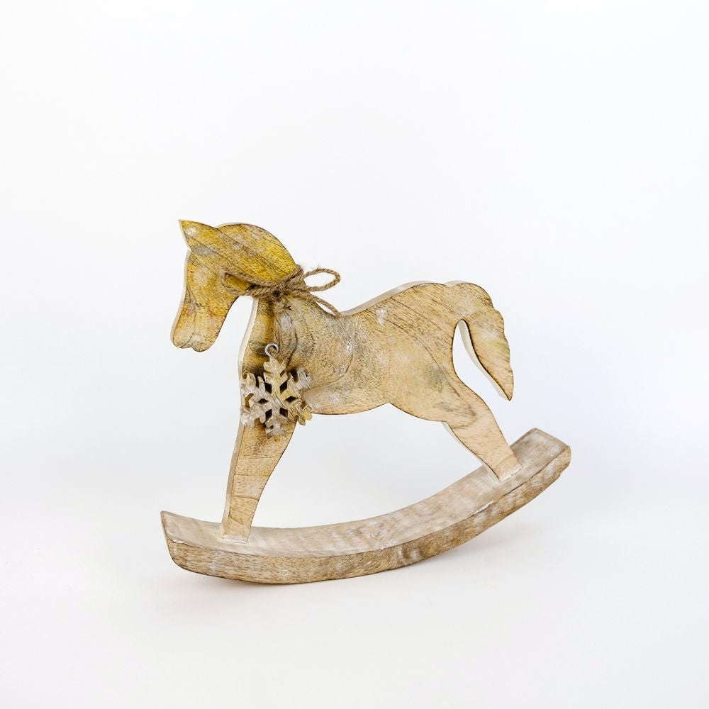 Mango Wood Cutout - Rocking Horse Adams Christmas Adams & Co.   