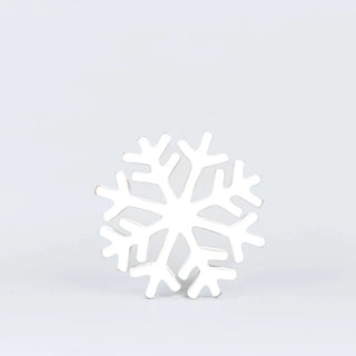 Chunky wood snowflake cutout, 8x8 inches, white Christmas decor