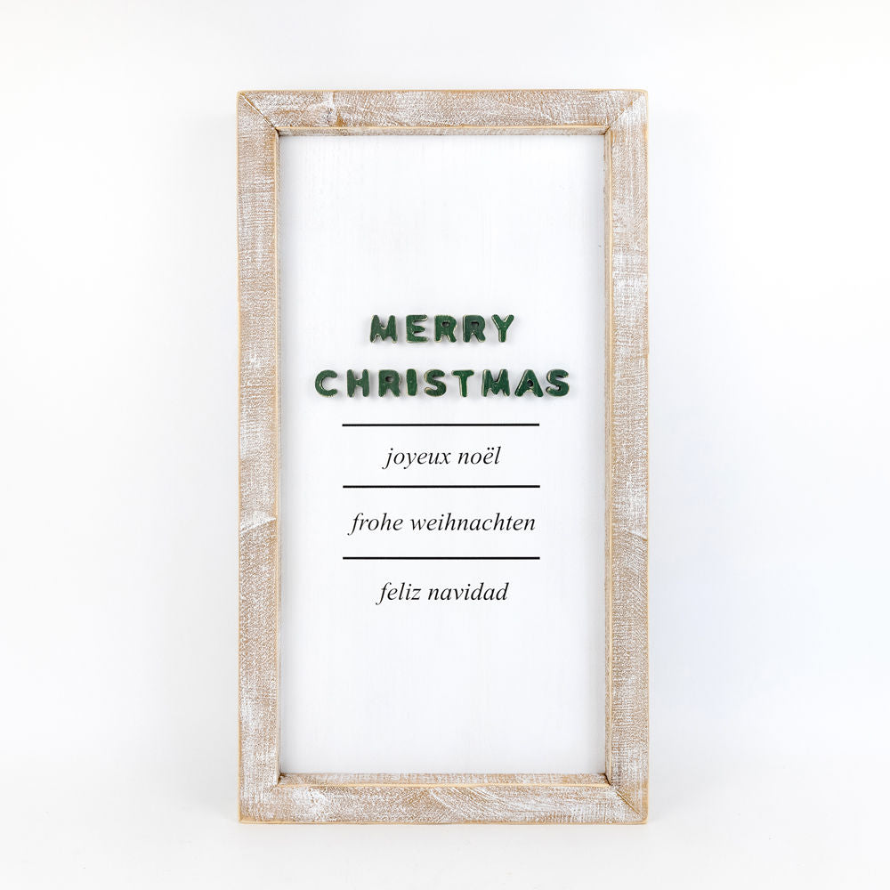 Reversible Wood Framed Sign "Merry Christmas/Cuddle" Adams Christmas Adams & Co.   