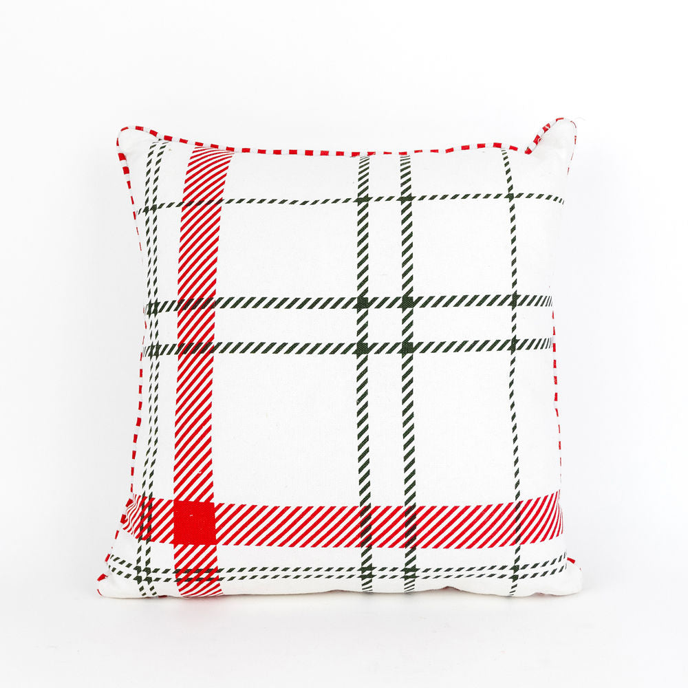 Reversible Checkered/Polka Dot Pillow - Candy Cane Adams Christmas Adams & Co.   